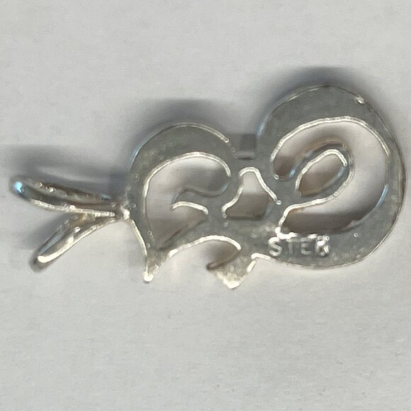 VTG STERLING SILVER SCRIPT INITIAL "J" PENDANT - Picture 4 of 6